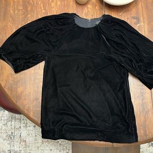 Cos black velvet puff sleeve top - sz S